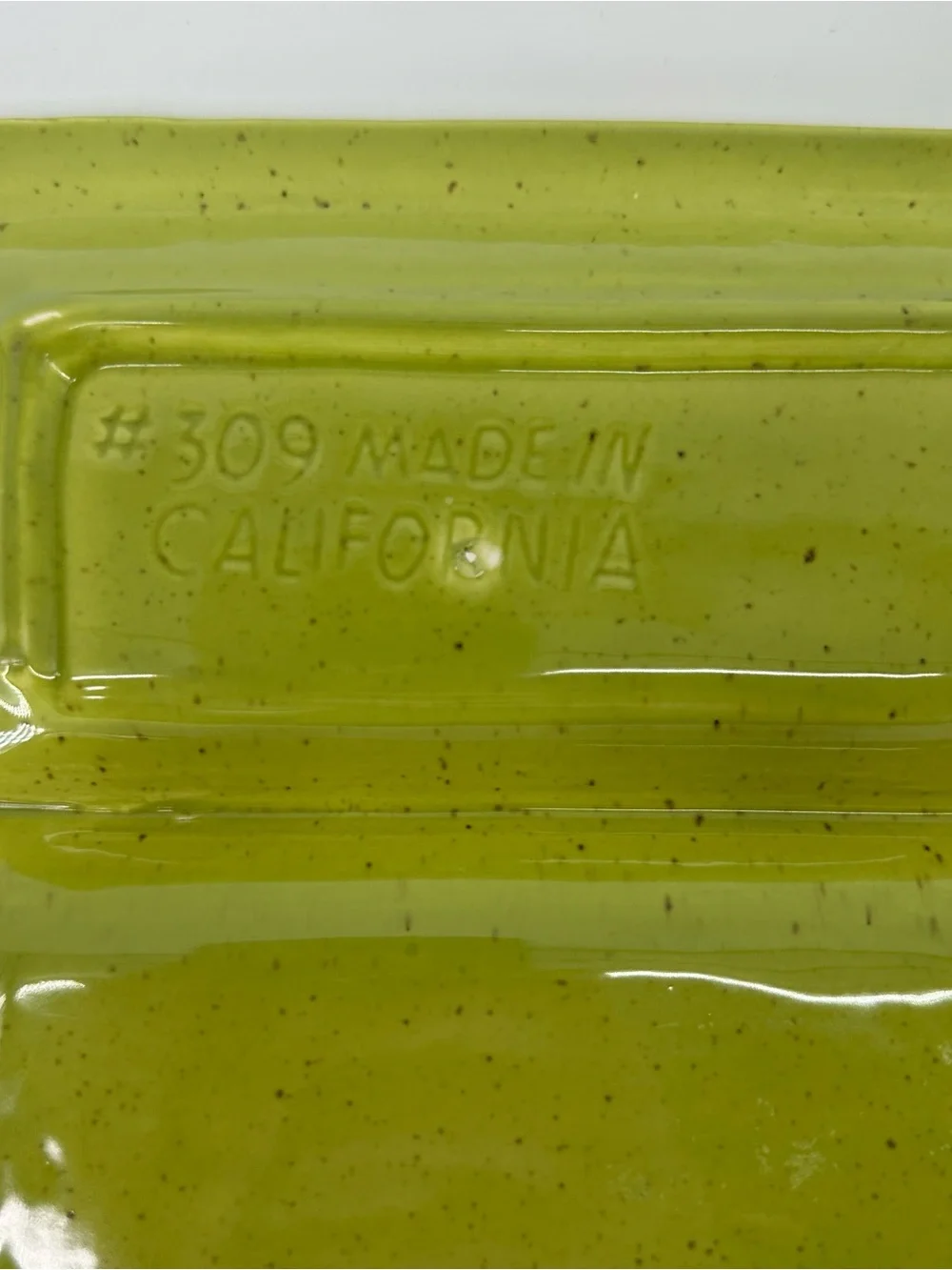 Made in California Green Ceramic Sectioned Serving Tray